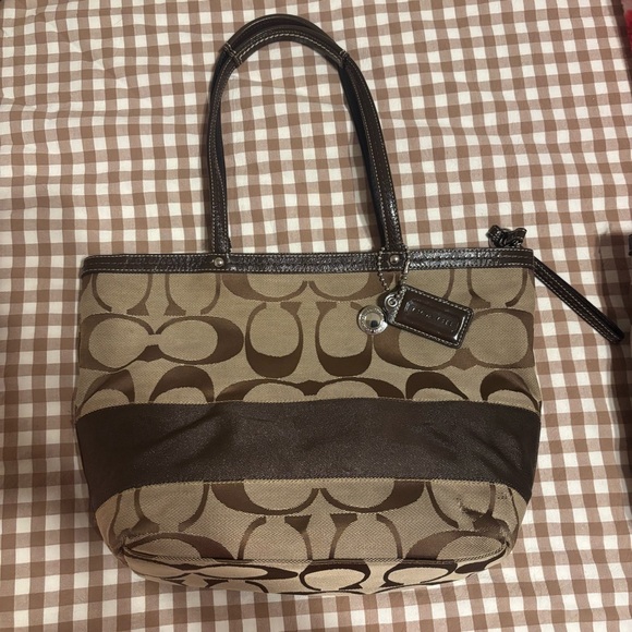 Coach Handbags - Coach Tan and Brown Signature Tote